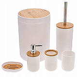 Комплект аксесуарів для ванної кімнати Jumi з 6 елементів білий пластиковий набір, фото 2