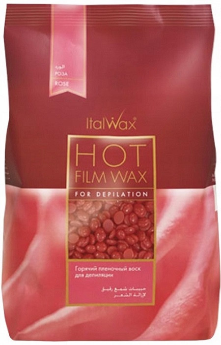 Твердий віск у гранулах 1000 г Italwax розовий для депіляції краплинами Rose 1kg
