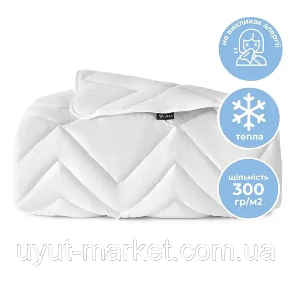 Ковдра 155х210см всесезонна 300 г/м2, NORDIC COMFORT біла, фото 1