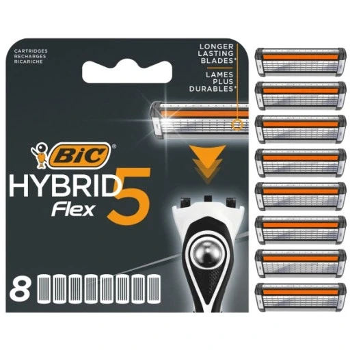 Набір з 2 шт. Bic Hybrid 5 Flex запасні леза для бритви набір 8 штук