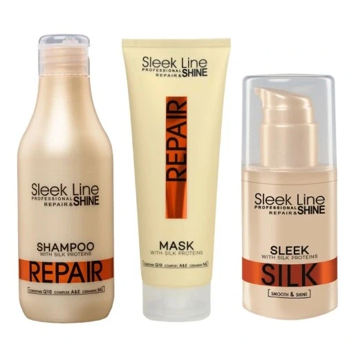 Stapiz Sleek Line Repair Silk шовк для волосся 30мл набір: шампунь 300 бальзам-ополіскувач маска