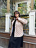 Якісна осіння стьобана в ромбик куртка-піджак жіноча, фото 6