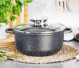 Набір мармурових каструль 17 елементів | комплект з пательнями індукція/газ, фото 5