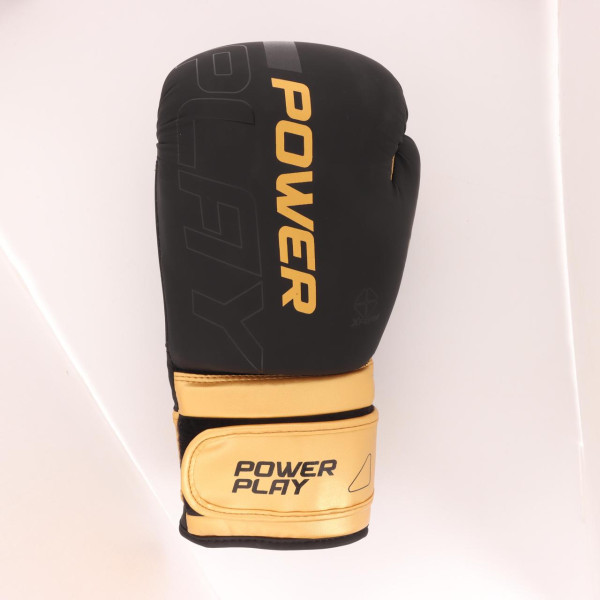 Боксерські рукавиці PowerPlay 3024 Ultra Mat Чорно-Золоті 14 унцій