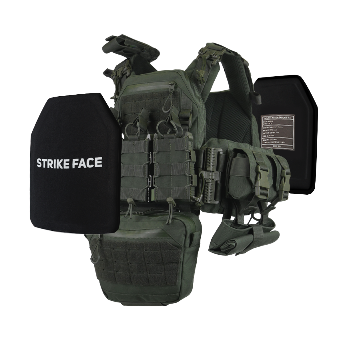 Бронежилет 6 класу захисту Греція Double Action Defence + 9 підсумків Олива, фото 1