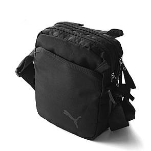 Чоловіча сумка-барсетка PM Mono чорна з тканини Месенджер на 4 відділення