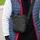 Чоловіча сумка-барсетка PM Mono чорна з тканини Месенджер на 4 відділення, фото 10