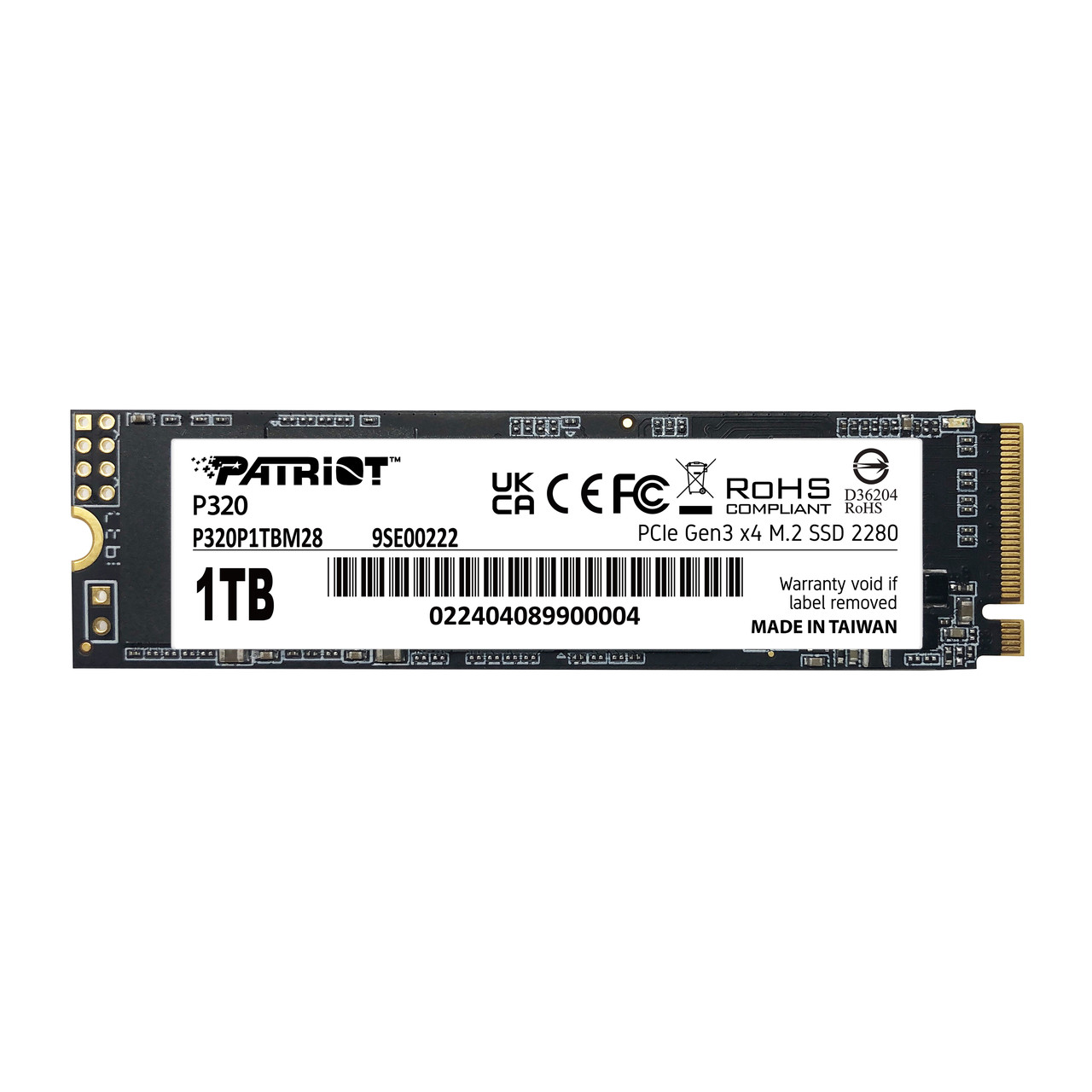 SSD диск 1TB Patriot P320 M.2 2280 PCIe 3.0 x4 NVMe TLC (P320P1TBM28)
