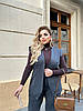 Жіночий трикотажний діловий костюм двійка: брюки кльош і жилет без застібки, батал великі розміри, фото 8