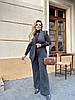 Жіночий трикотажний діловий костюм двійка: брюки кльош і жилет без застібки, батал великі розміри, фото 10