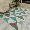 Сучасний килим трикутники ALMINA 131701 grey-blue, фото 4