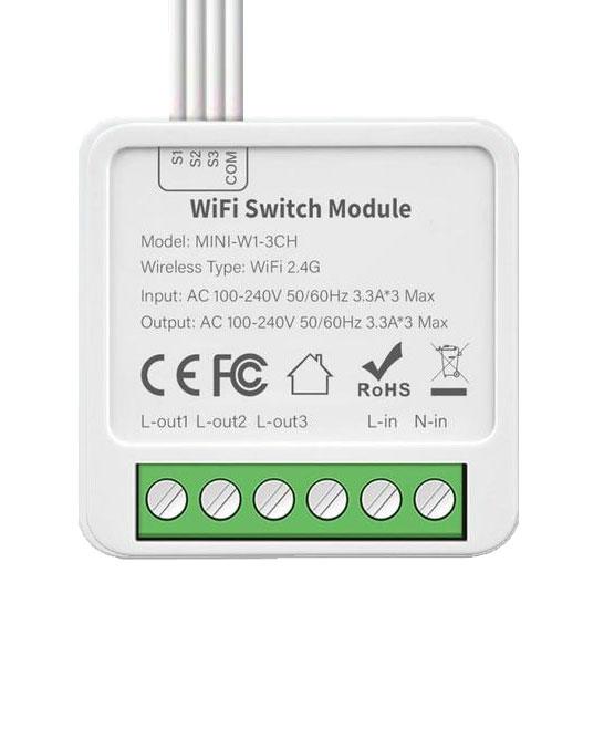 Реле 3-х три канали Tuya Smart Life ZigBee 3.0 триканальне реле в підрозетник MINI-3CH дзвінковий вимикач
