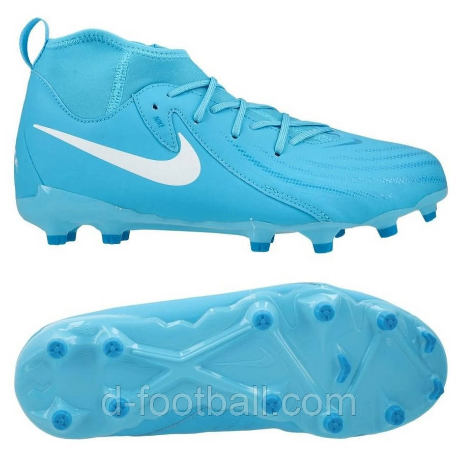 Дитячі футбольні бутси Nike Phantom Luna II Academy MG Junior FJ2603-400, Блакитний, Розмір (EU) — 35