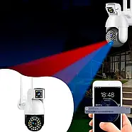 Вулична WiFi камера з двома об'єктивами та датчиком руху Smart Net Camera Портативна IP камера 3Мп, фото 6