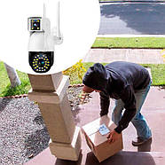 Вулична WiFi камера з двома об'єктивами та датчиком руху Smart Net Camera Портативна IP камера 3Мп, фото 5