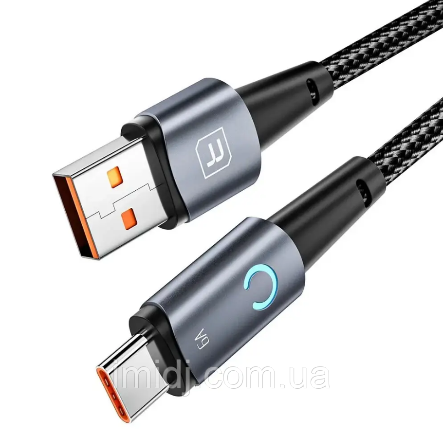 Toocki USB A - USB Type C PD66W 6A 10см Black (TQ-X02)
