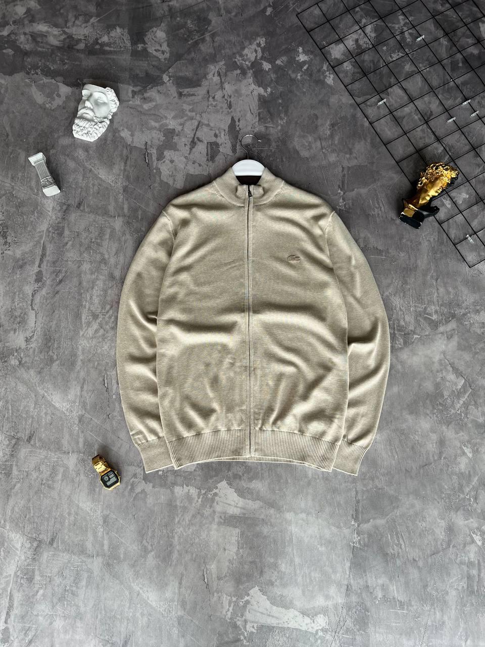 Чоловіча кофта на змійці Lacoste M2139 бежева XL, XXL, 3XL