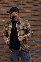 Сорочка чоловіча картата карамельно-чорна