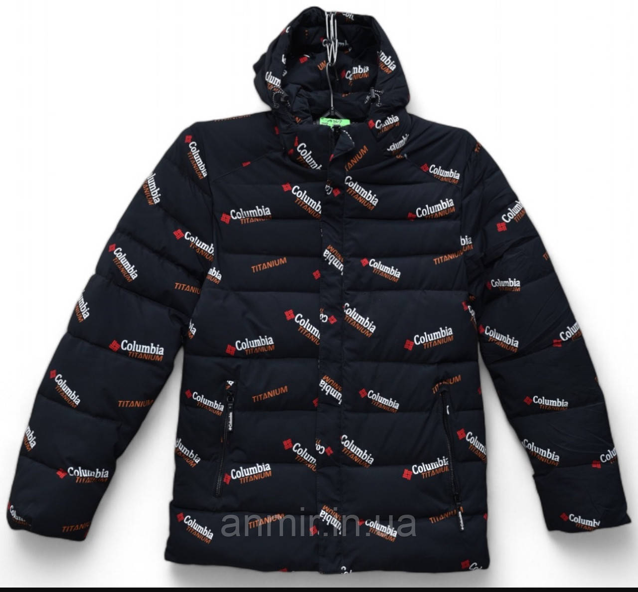 Куртка чоловіча зимова пряма стьобана COLUMBIA норма 44-54, колір темно-синій