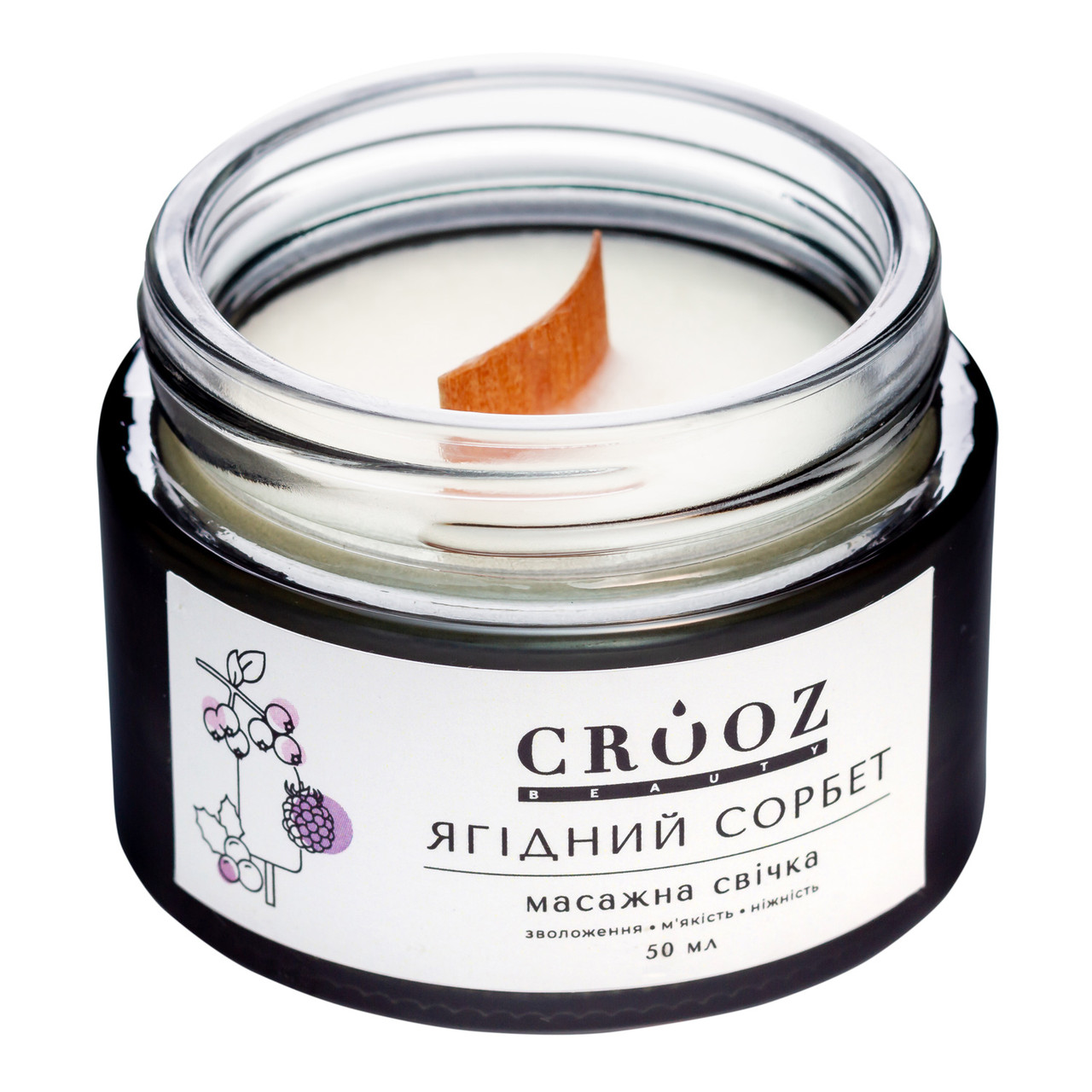 Crooz Масажна свічка для рук, 50мл (ягідний кекс)
