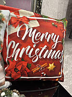 Наволочки новогодние велюровые 45х45 см