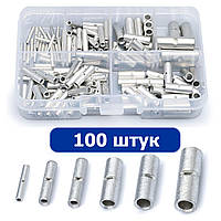 Набір з'єднувальних мідно луджених гільз для проводів - 100 шт - обтискні мідні гільзи