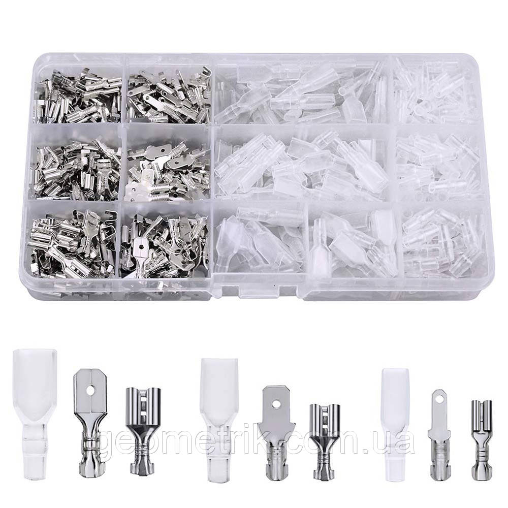 Набір обтискних клем з ізоляцією - 270 шт (2.8 мм, 4.8 мм, 6.3 мм) - конектори - клеми мама-тато - SLV, фото 1