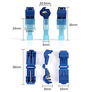 Набір швидкороз'ємних Т-подібних з'єднувачів відгалужувачів проводів МТ-2 - 50 штук, фото 3