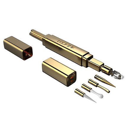 Ексклюзивний тиклер LOCKINK 5-head Flirting Tickler — Golden з п'ятьма насадками, фото 1