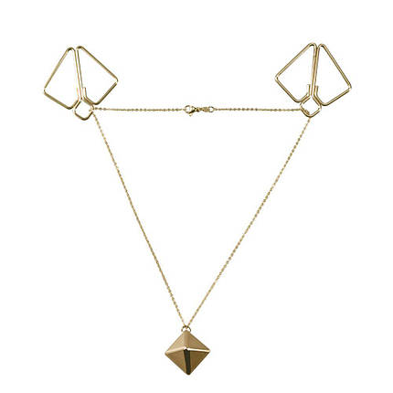 Затискачі для сосків із важкою підвіскою LOCKINK Nipple Clamps with Heavy Pendant - Golden, фото 1