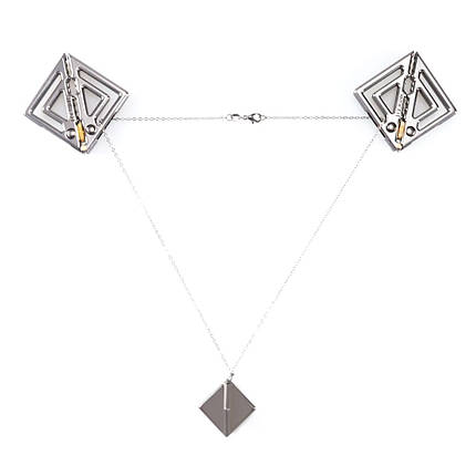 Затискачі для сосків із легкою підвіскою LOCKINK Adjustable Nipple Clamps with Light Pendant - Grey, фото 1