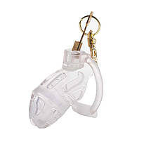 Клітка для пінису LOCKINK SEVANDA Plastic Penis Chastity Cage — Transparent, фото 3