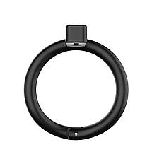 Клітка для пеніса LOCKINK SEVANDA Plastic Penis Chastity Cage, чорна, 3 кільця різних розмірів, фото 4