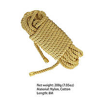 Мотузка для ударарі LOCKINK SEVANDA Shibari Pratice Rope Golden, 8 метрів, фото 3