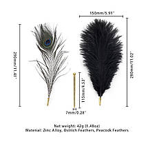 Щекоталка LOCKINK SEVANDA Natural Peacock Flirting Feather Tickler, перо павлина, фото 5
