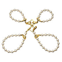 Перловий нашийник із повідцем і наручниками LOCKINK Pearl Bondage & Restraint Set, фото 3