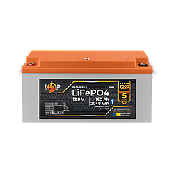 Акумулятор LP LiFePO4 12,8V - 160 Ah (2048Wh) (BMS 160A/80А) пластик Smart BT