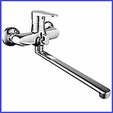 Змішувач для ванної з довгим виливом 30 см одноважільний MIXXUS ELVIS 006 (EURO), фото 7