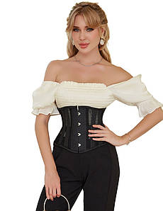 Корсет із сітки Star Night Steel Bones Grid Corsets з гачками і шнурівкою, чорний, XL (без коробки)