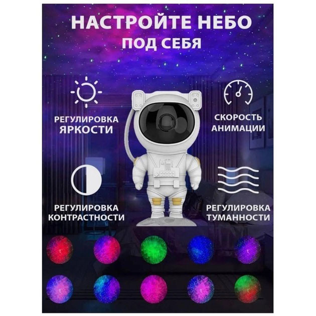 Нічник-проектор зоряного неба астронавт, Проектор зоряного неба астронавт MO-915 для дітей
