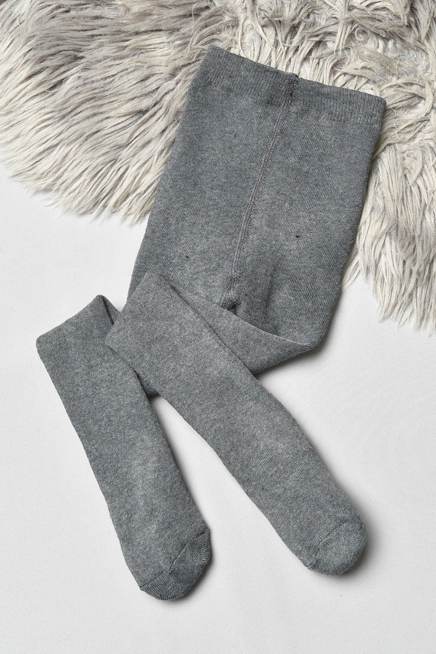 Колготи дитячі махрові для хлопчика однотонні темно-сірого кольору 191660P, фото 1