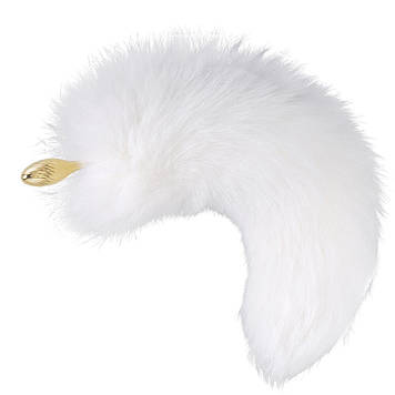 Металева анальна пробка Лисячий хвіст LOCKINK SEVANDA White Fox-Tail Anal Pear-shape Plug Bomba💣
