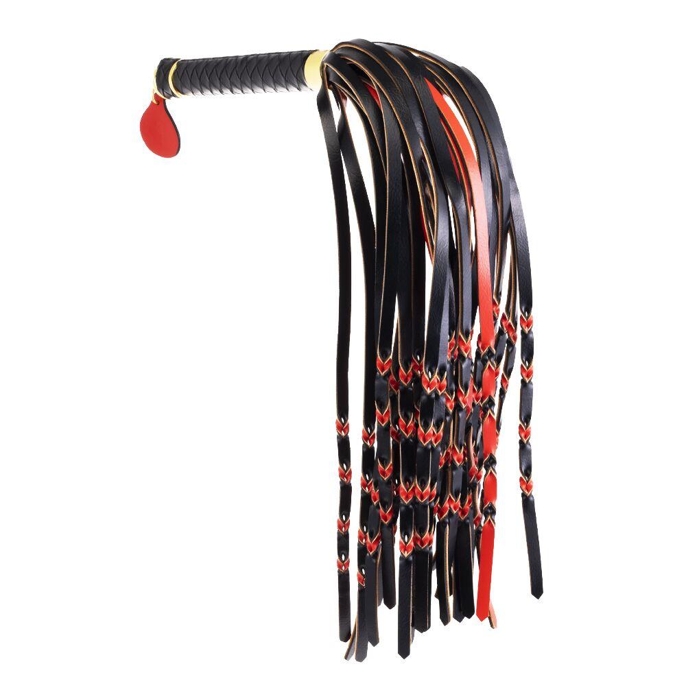 Флогер LOCKINK SEVANDA Red & Black Braided Tail Flogger Bomba💣, фото 1