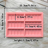 Форма силіконова Дубайський шоколад батончики із 6 шт смуга, фото 4