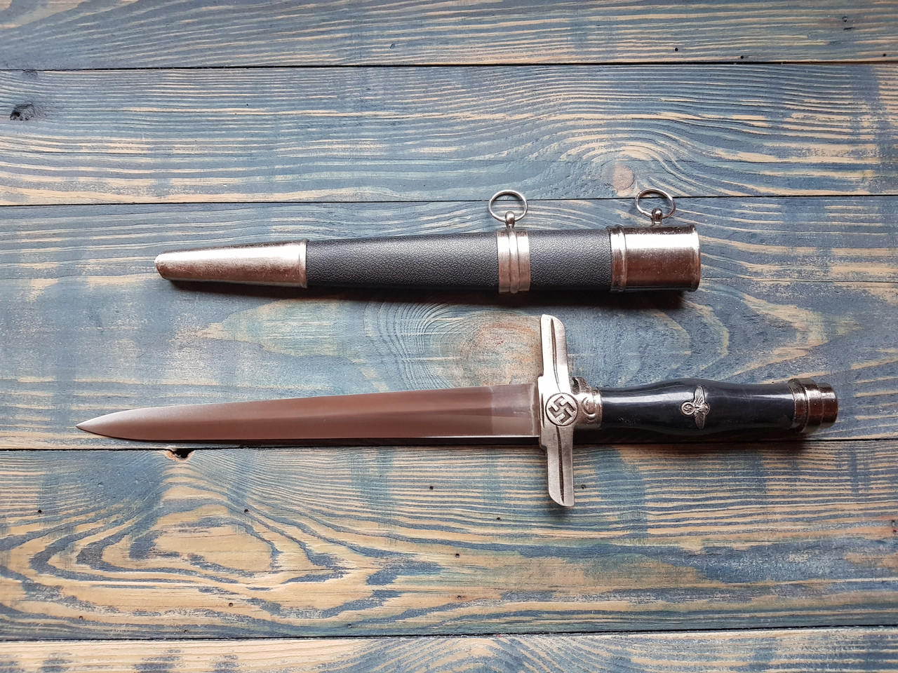 Тесак DAF начальницького складу поштового охорони обр. 1939 р німецький + піхви, в сріблі DRP на подарунок, фото 1