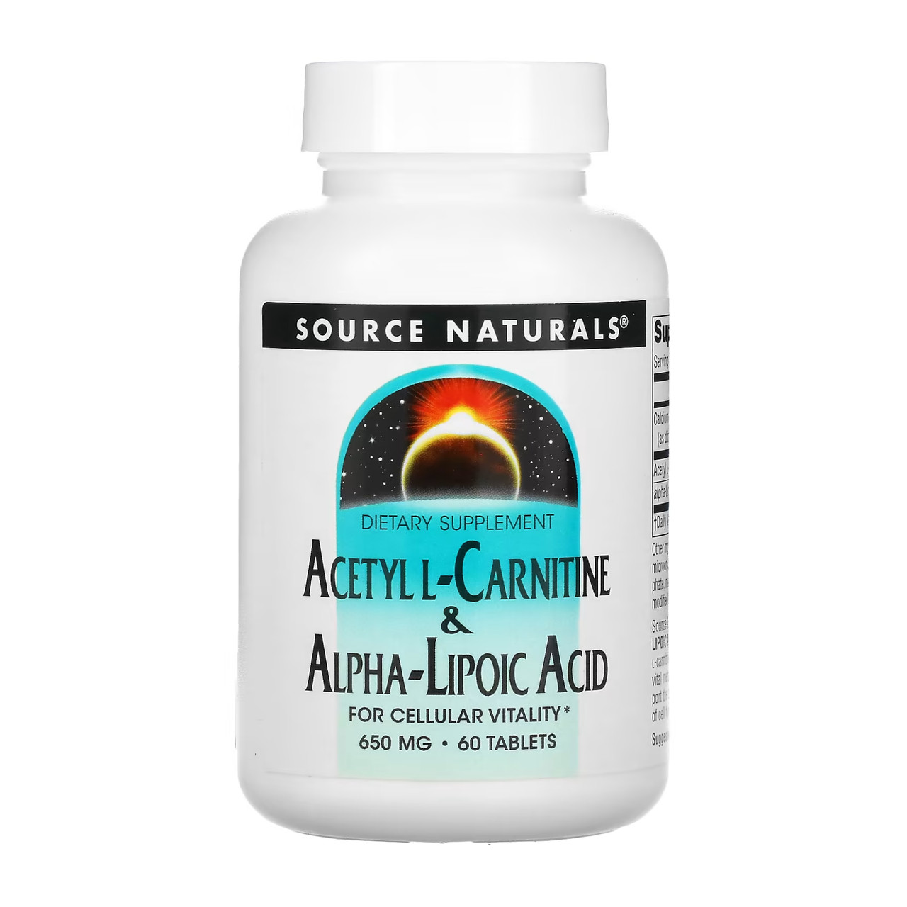 Acetyl L-Carnitine & Alpha-Lipoic Acid 650mg - 60 tabs