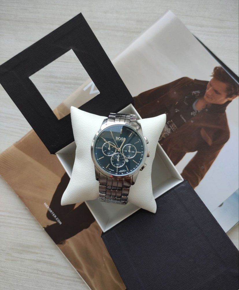 Чоловічий годинник у стилі Boss silver
