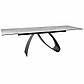 Керамічний стіл під мармур розкладний Diuna 160-240х90 см білий матовий з чорними ніжками, фото 5