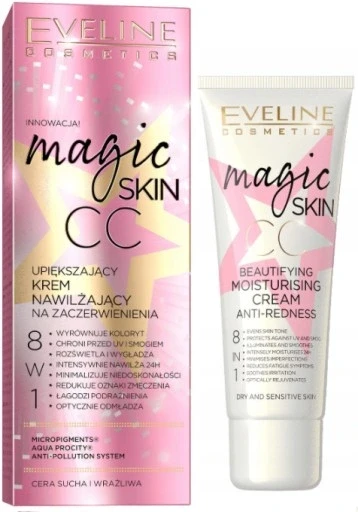 Набір з 3 шт. Крем Cc Eveline Cosmetics Magic Skin Cc світла шкіра Spf до 10 50 мл крем для обличчя оздоблювальний Cc для зниження