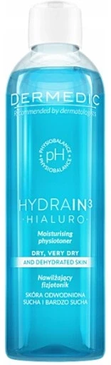 3 шт. Тонік Dermedic Hydrain3 Hialuro 200 мл зволожуючий фізіотонік
